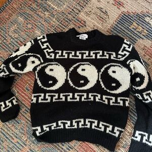 NWT UO Oversized Ying Yang Knit Slouchy Sweater